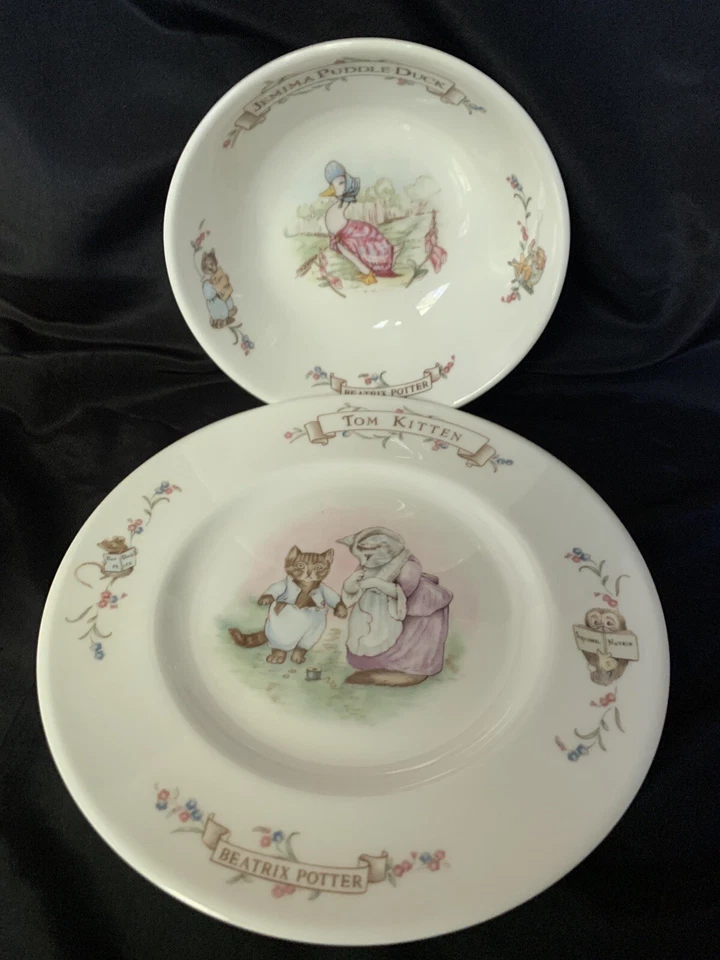 Peter's Rabbit World of Beatrix Potter Juego de 3 piezas Plato Taza y Cuenco Royal Albert Foto 2 de 4