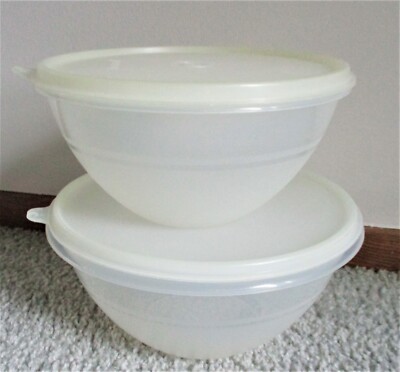 Tupperware Set of 2 Bowls #4864C & 4865C Frosted & Clear