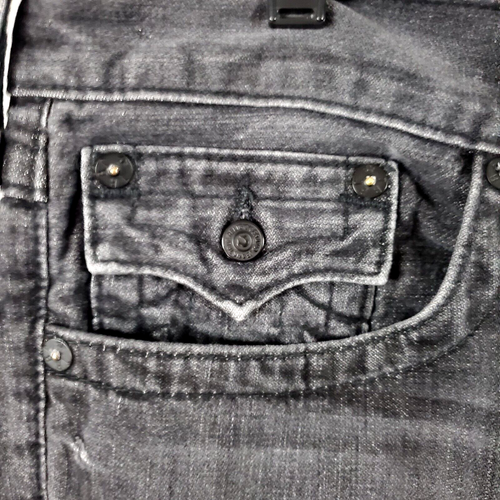 Jeans uomo True Religion Ricky usati in ottime condizioni neri vestibilità rilassata taglia 36 (38x33 effettivi) - Foto 3 di 18