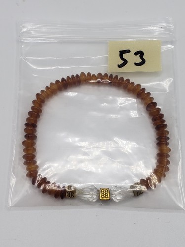 Brown Disk Style Beads With Crystal Drops Bracelet. ( Unisex) #53 - Picture 8 of 8