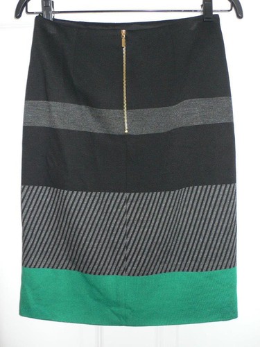 Falda lápiz Boss Hugo Boss negra verde gris bloque de colores manino $295 nueva con etiquetas 0 - Imagen 11 de 12