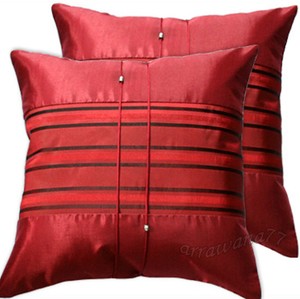 Details About 2 Thai Silk Decorative Pillow Cushion Cover Throw Sofa Living Room Red 16 Inch