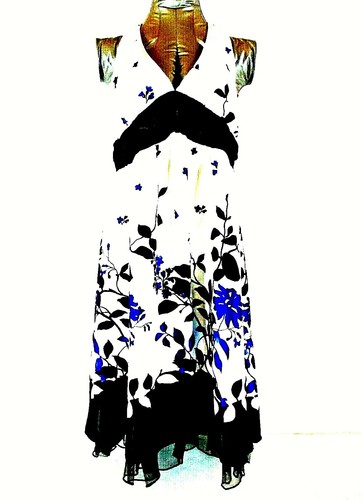 Speechless womens size 13 blue white black Halter dress (O)pm - Picture 1 of 10