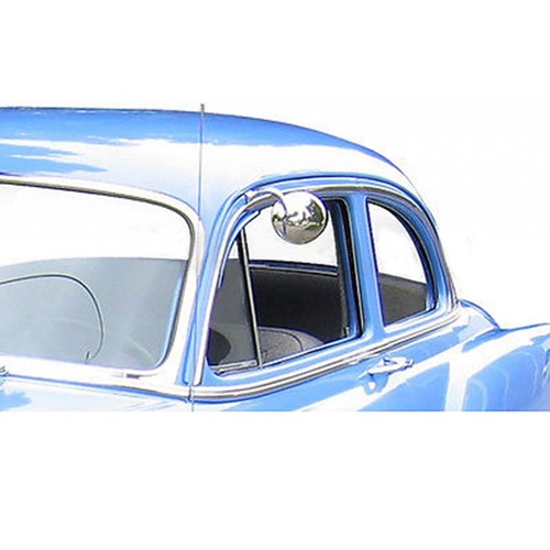 3" Chrome CONVEX Curved Arm Peep Side Door Glass Mirror Outside Rear View - Foto 5 di 5