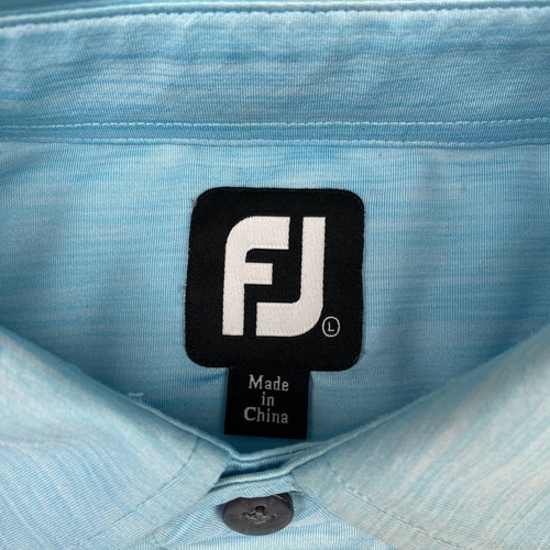 FootJoy Herren Golfshirt Kurzarm Large Blau Kiva Dunes Staff Polo Stretch - Bild 7 von 10