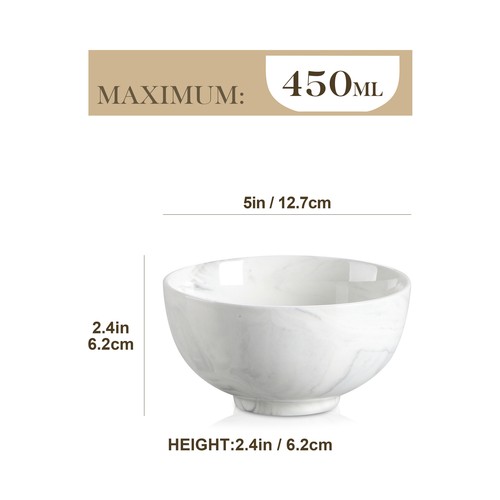 Juego de tazones regulares de porcelana MALACASA ensalada de arroz tazones de cereales de frutas tazones de cocina - Imagen 2 de 20