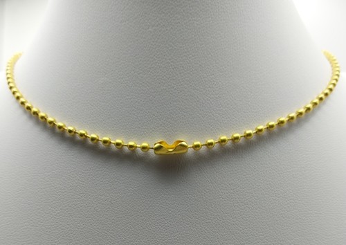 Regenbogen Lhaso Apso Hund Handarbeit Glasfliese Halskette, gelbe Kugelkette - Bild 4 von 4