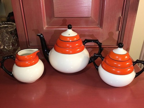 Charles Vos Porcelain N. V. de Sphinx Maastricht Art Tea Set c. 1928-9 / Holland - Afbeelding 6 van 15