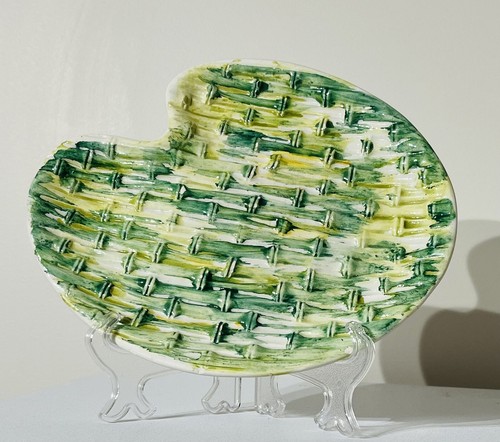 Vintage MCM Green Italian Plate ~ Decorative ~ f/10 Made In Italy