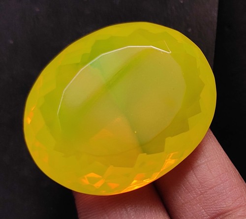 116.30 Ct A+ Oval Cut Yellow Opal Welo Australian Untreated Certified Gemstone - Picture 5 of 9