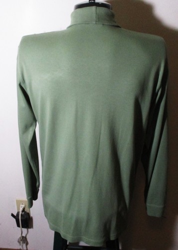 Men's L.L. BEAN Green Long Sleeve Turtleneck Top Size L Tall - Picture 5 of 6
