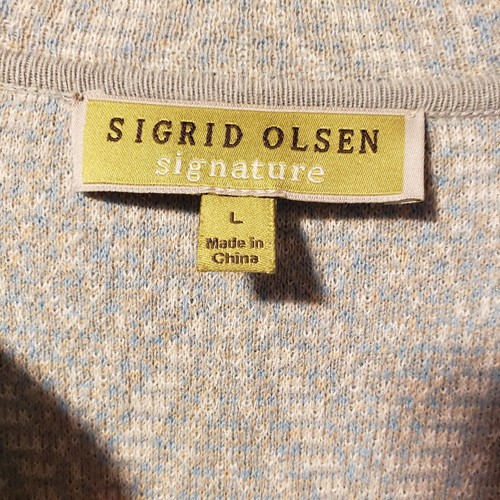 Sigrid Olsen long sweater jacket light blue size large - Picture 8 of 12