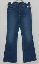 WOMEN'S OLD NAVY MEDIUM WASH BUTTON FLY FLARE EXTRA HIGH RISE JEANS - SIZE 6