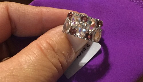 Size 7 Morganite & Rajasthan Garnet Sterling Silver Ring TGW 2.71 cts Gorgeous! - Picture 9 of 9