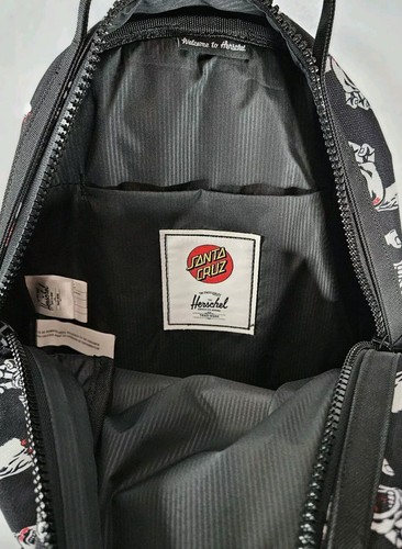 Herschel Supply Co Santa Cruz Black Nova Screaming Hands Backpack Black Rare EUC - Picture 9 of 10