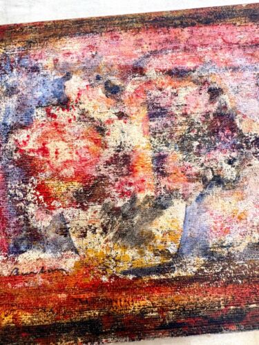 SAMI BURHAN 1968 ORIGINAL OIL , Flower Bowl No. 10 - Middle Eastern/ Syria Art - Picture 3 of 7