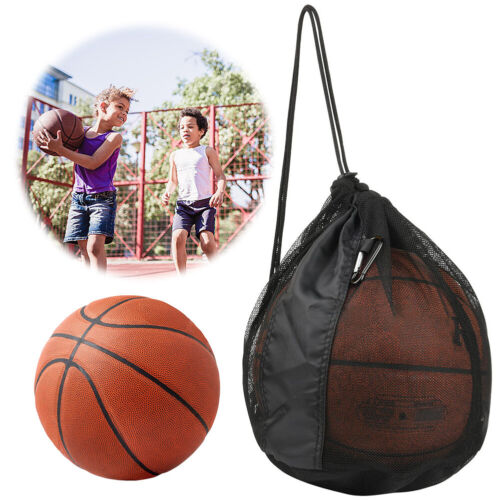 Single Ball Bag Mesh Carry Bag Drawstring Sling Back Bag Football Storage Bag - Picture 3 of 12