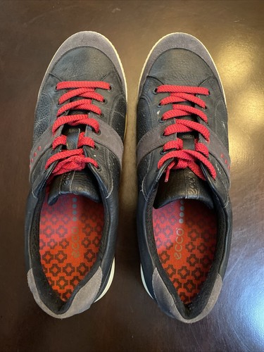 Mens Ecco Golf Shoes Black with Red Laces Size EU 46, 12 USA - Picture 2 of 5
