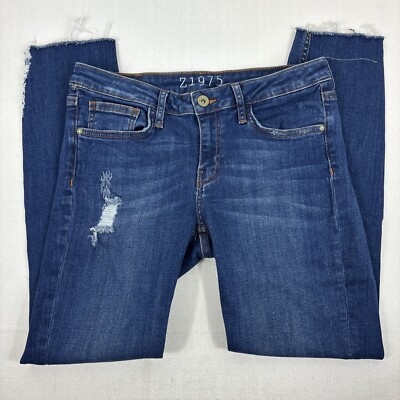 Zara Basic Denim Z1975 Women's Size 6 Jeans Distressed Raw Hem Edgy