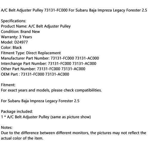 A/C Belt Adjuster Pulley Fit For Baja Impreza Legacy Forester 2.5 ZW - Picture 8 of 8