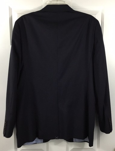 Lands End Sport Coat Mens 42R Navy Pinstriped Tailored Fit Classic Clothing New! - Picture 4 of 12