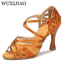 Women Soft Sole Satin Latin Dance Shoes Indoor Party Performance Ballroom Shoes