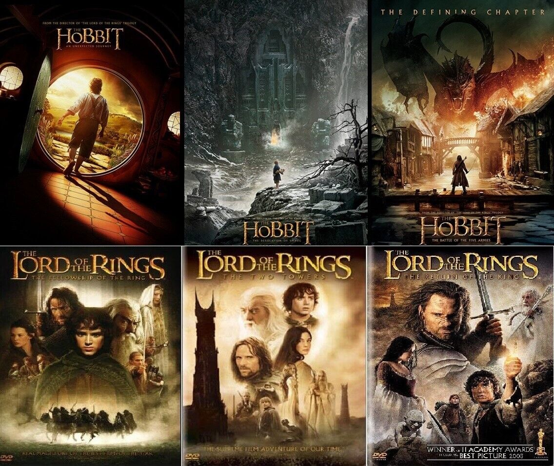 LOT/6/DVD/LORD OF THE RINGS/THE HOBBIT/TRILOGY/COLLECTION/SPECIAL EDITION