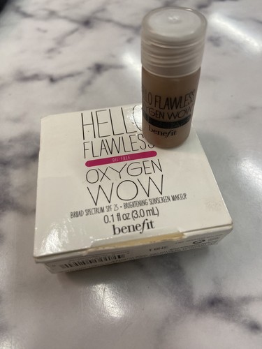 BENEFIT Hello Flawless Oxygen Wow Oil-Free Foundation HAZELNUT 0.1 oz - Picture 7 of 7