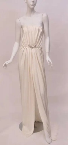 New Saint Laurent Crystal Embellished White Silk Dress ***ROYAL CHOICE! 44- 12 - 第 3/8 張圖片