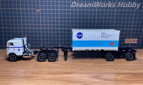 Remolque contenedor First Gear DCP 1/64 blanco Freightliner camión cabina NASA nuevo - Imagen 24 de 24