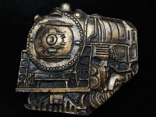 PL27123 NOS VINTAGE 1970s CUT-OUT  STEAM ENGINE TRAIN  RAILROAD BELT BUCKLE