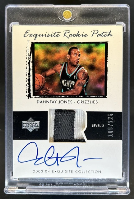 2003-04 Upper Deck Exquisite Dahntay Jones Patch Rookie Auto RC #/225 Grizzlies