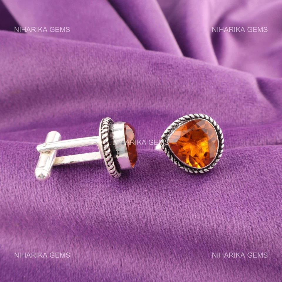 925 Argento Citrino Gemma Giallo Moderno Compleanno Novembre Gemelli Gioielli - Immagine 4 di 4