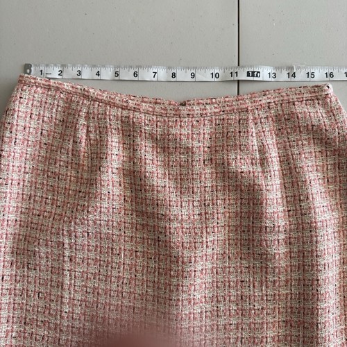 Worthington Womens Tweed Skirt Size 14 Knee Length Pink Peach Cream White Office - Picture 13 of 13