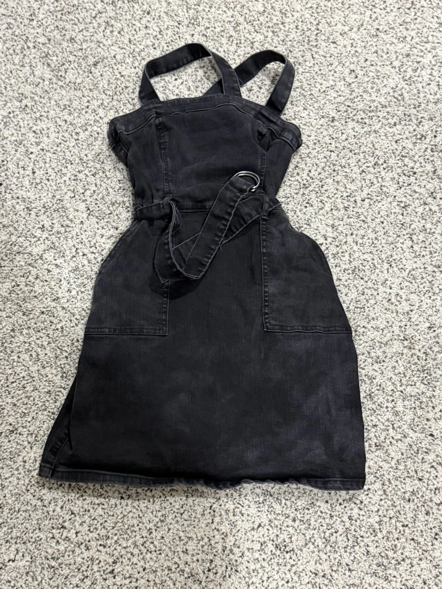 hollister black denim dress Hollister Dress Womens Extra Small Charcoal Black Denim Belted Mini