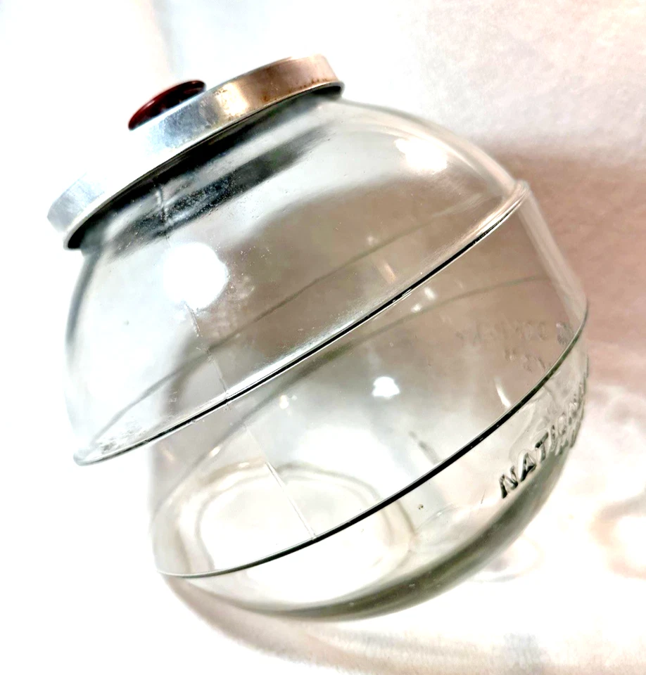 Antiguo tarro de vidrio NATIONAL BISCUIT CO ENCIMERA exhibición de tienda / UNEEDA Foto 3 de 4