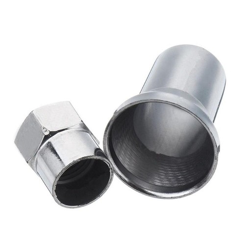 4x Silver Chrome Valve Stem Cap Cover Wheel Sleeve Slide Car/Truck/Bicycle Short - Picture 7 of 7