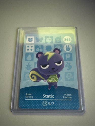 362 Static Series 4 Animal Crossing Amiibo Karte New Leaf Horizons 3DS Switch sehr guter Zustand