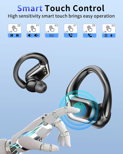 Cuffie Bluetooth, Auricolari Bluetooth 5.4 Sport Con 3D Hifi Stereo, 50 Ore Cuff - Foto 7 di 12