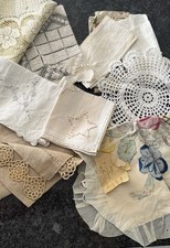 Group of Vintage Crochet,Lace, Materials All Sizes DAMAGED for Craft / Repair