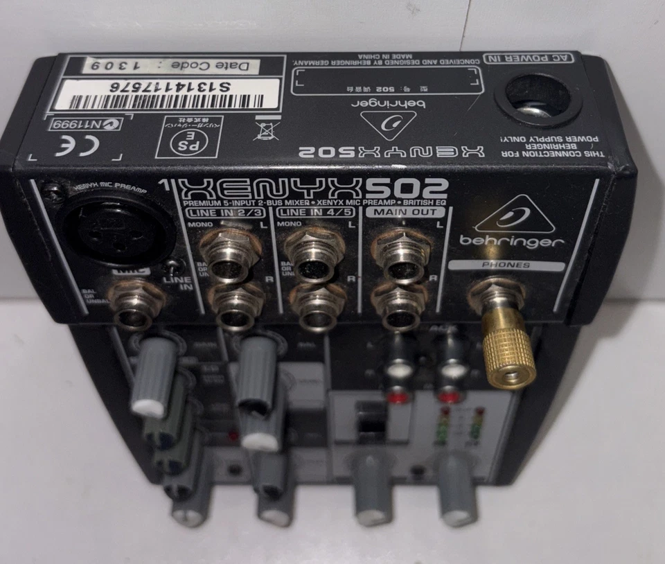Behringer XENYX 502 Premium 5 Input 2 Bus Mixer (No Power Supply Untested) - Image 2 of 3