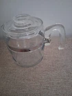 Vintage Pyrex Flameware Glass Percolator 6 Cup coffee pot and lid only 7756 B