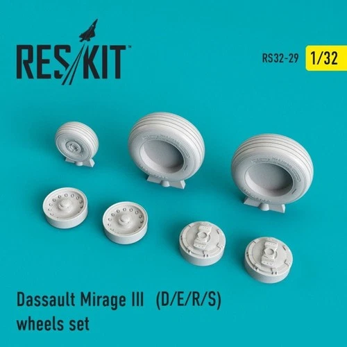 MIRAGE III (D/E/R/S) Wheels Set - 1/32 RESKIT RESIN KIT