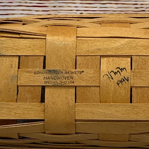 Longaberger Signed 1996 Woven Traditions Cracker Basket With Trays And Divider - Picture 7 of 12