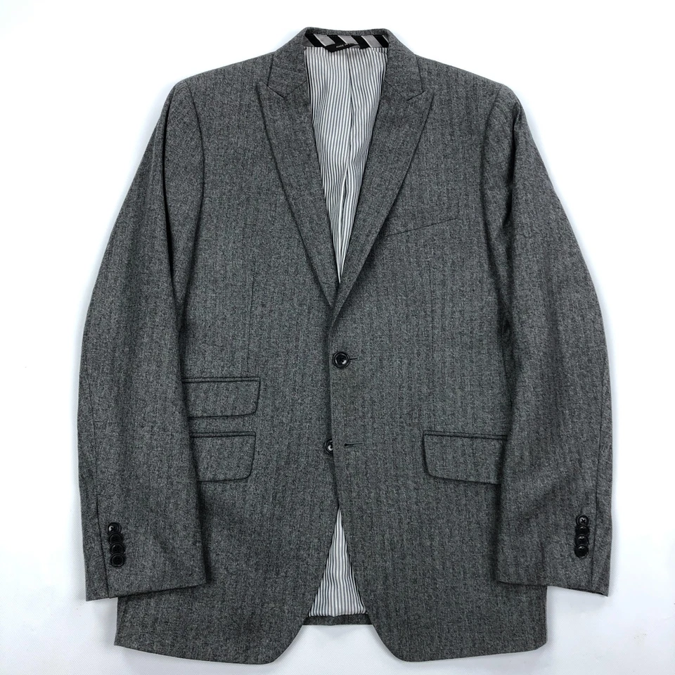 Banana Republic 38R 31x32 Slim Fit Wool Marzotto Men Jacket Pants Suit Peak - Image 2 of 4