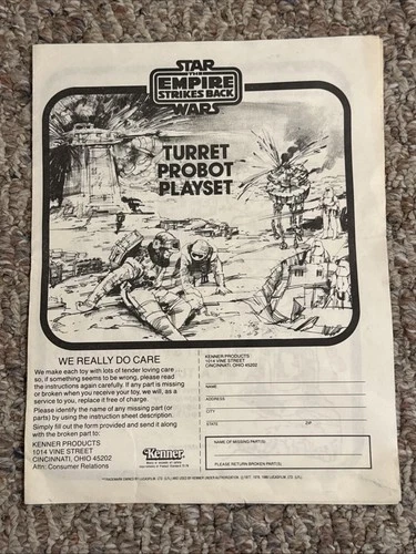 Star Wars Empire Strikes Back Vintage Turret Probot Playset INSTRUCTIONS