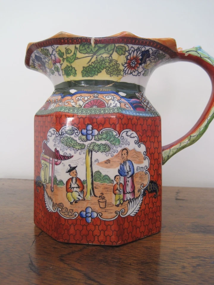 ANTIQUE MASON'S IRONSTONE CHINESE FIGURES IN A GARDEN - Image 2 of 4