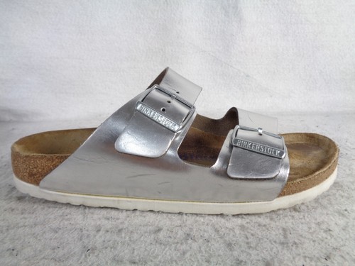 Birkenstock Arizona Weichbettung Sandale Damen US 8,5 EU 39 N Metallic Silver - Bild 6 von 10