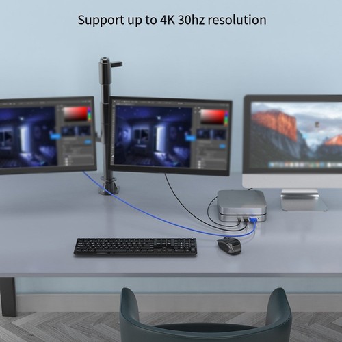 Aluminium für Mac Mini Dock mit 4K und mehreren Anschlussmöglichkeiten - Afbeelding 1 van 12