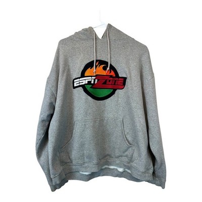 ESPN Zone Gamer Sports Grunge Sweatshirt Fleece Pullover Hoodie Large 